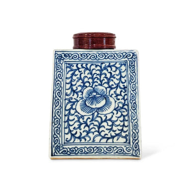 Vintage Ceramic Blue Vessel with Wooden Top-Bespoke Designs